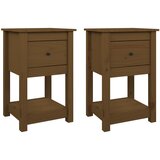 Maison Chic Dvo delni komplet Nočne omarice - Nočne mize medeno rjava 40x35x61,5 cm trdna borovina, (21687912) Cene