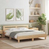  Okvir za krevet s uzglavljem i LED boja hrasta sonome 160x200cm Cijene