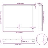  Noge za jedilno mizo antracitne barve 2 kosa 90 x (72-73) cm jeklo, (22123899) | Shoptok.si