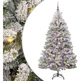 vidaXL Umjetno božićno drvce Zelena i bijela 180 cm PVC i metal | shoptok.hr
