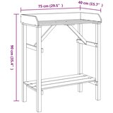  Stol za presađivanje biljaka Akacija 75x40x90 cm Masivno drvo Bor | shoptok.hr