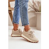 Boto Sports Shoes Sneakers On Platform Made Of Eco Leather Beige Riadella | ePonuda.com