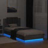  Okvir za krevet s uzglavljem i LED svjetlima boja sivog hrasta | Eponuda.com