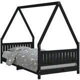 vidaXL Otroški posteljni okvir črn 90x190 cm trdna borovina, (20916942) | Shoptok.si