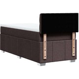 vidaXL Box spring postelja z vzmetnico temno rjava 100x200 cm blago, (21307032) | Shoptok.si