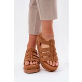 Boto Women Sandals On Platform Eco Suede Camel Filisenia | Shoptok.si