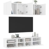  The Living Store Komplet TV omaric 5-delni bel inženirski les - Stenska TV Enota, (21499032) | Shoptok.si