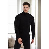 Dewberry 87325 Mens Knitted Patterned Sweater-BLACK | Shoptok.si