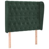  The Living Store Vzglavje z ušesi temno zeleno 93x23x118/128 cm žamet - Vzglavje, (21452174) | Shoptok.si