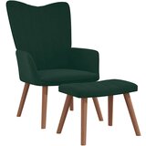  Stolica za opuštanje s osloncem za noge tamnozelena baršunasta | shoptok.hr