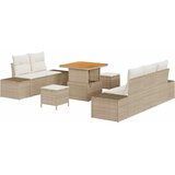 Sjedeća garnitura za vrt 8 kom. Bež poliratan 239 x 62 x 85 cm | shoptok.hr