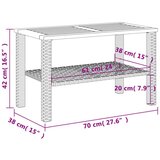 vidaXL Vrtni stol bež 70 x 38 x 42 cm od poliratana i drva bagrema | shoptok.hr