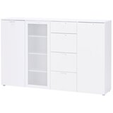 Mömax komoda xeno, bela, mlečno steklo | Shoptok.si