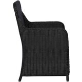  Zunanji stoli z blazinami 2 kosa poli ratan črne barve, (20661328) | Shoptok.si