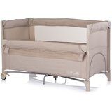 Chipolino putni krevetić RELAX sa spuštajućom bočnom stranicom Latte Linen | shoptok.hr