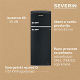 Severin Retro samostojeći hladnjak, crni, 246 L, RKG 8984 | shoptok.hr