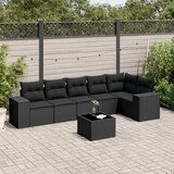 vidaXL 7-dijelni set vrtnih sofa od poliratana s jastucima crni | shoptok.hr