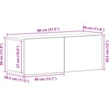 vidaXL Komplet TV omaric s polico 8 pcs Črni hrast 80 x 30 x 30.5 cm | Shoptok.si