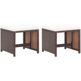 Maison Chic Vrtni stolčki - Vrtni stoli 2 kosa z blazinami poli ratan rjave barve JS1076, (21877315) | Shoptok.si