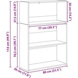  Polica Crni hrast 60 x 30 x 76.5 cm Konstruirano drvo | shoptok.hr