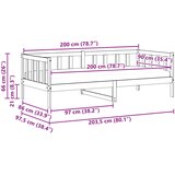  Dnevni krevet s madracem Vosak smeđa i bijela 90 x 200 cm | shoptok.hr