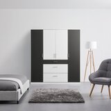 Mömax omara s klasičnimi vrati click bela, barva grafita | Shoptok.si