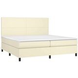  Box spring postelja z vzmetnico krem 200x200 cm umetno usnje, (20902187) | Shoptok.si