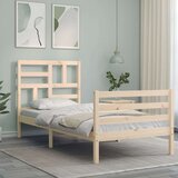  Posteljni okvir z vzglavjem 100x200 cm trden les | Shoptok.si