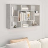  Zidna polica siva boja betona 85x16x52,5 cm konstruirano drvo | shoptok.hr