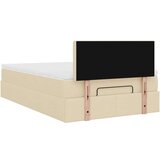 vidaXL Otomanski okvir kreveta s madraca krem 120x190 cm od tkanine | shoptok.hr
