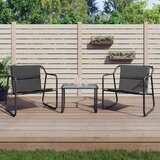 Maison Chic Seti vrtnega pohištva - Vrtna garnitura - Vrtni pohištvo set 3-delna z blazinami antracit jeklo, (21809082) | Shoptok.si