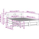  Krevetna konstrukcija Voštano smeđa 160 x 200 cm Drvo | shoptok.hr
