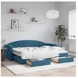 vidaXL Izvlečna dnevna postelja s predali modra 80x200 cm ža | Shoptok.si