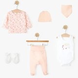 Just kiddin baby komplet 6v1 (bodi, jopica, hlače, rutica, kapica, rokavičke) blossom Cene