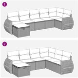 vidaXL 7-dijelni set vrtnih sofa od poliratana s jastucima crni | shoptok.hr