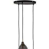 Light & Living Temno siva/v bronasti barvi viseča svetilka s steklenim senčilom ø 35 cm Lukaro – | Shoptok.si