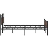 Metalni Kovinski posteljni okvir brez vzmetnice rjavi hrast 200x200 cm, (21829272) | Shoptok.si