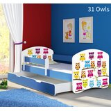  Otroška postelja ACMA z motivom, stranska modra + predal 160x80 cm 31 Owls | Shoptok.si
