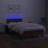  s oprugama i madracem LED tamnosmeđi 120x190 cm tkanina | shoptok.hr
