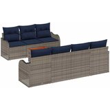 vidaXL Vrtna sedežna garnitura z blazino 8 pcs Siva poli ratan, (5000155587) Cene