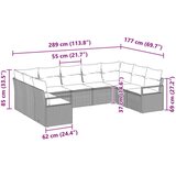  Set sofe s jastukom 9 pcs Crna poliratan | shoptok.hr
