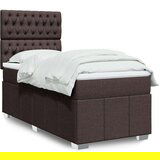 vidaXL Box spring postelja z vzmetnico temno rjav 90x190 cm blago, (21310647) | Shoptok.si
