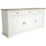 MID.YOU komoda cottage, bela, imitacija hrasta, 200 cm | Shoptok.si