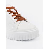 Shelvt White sneakers with brown inserts | shoptok.hr