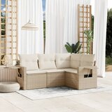  4-dijelni set vrtnih sofa s jastucima bež od poliratana | shoptok.hr