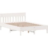 vidaXL Krevet s regalom z knjige bez madraca bijeli 150x200cm borovina | shoptok.hr