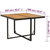  Vrtni stol crni 109 x 107 x 74 cm od poliratana i drva bagrema | Eponuda.ba