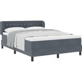 vidaXL Postelja z vzmetnico v temno sivi barvi, 160x200 cm, žamet | Shoptok.si