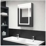  LED kupaonski ormarić s ogledalom sjajni sivi 50 x 13 x 70 cm | shoptok.hr