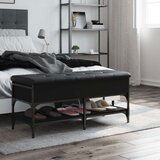  Klupa za cipele crna 102 x 42 x 45 cm od konstruiranog drva | shoptok.hr